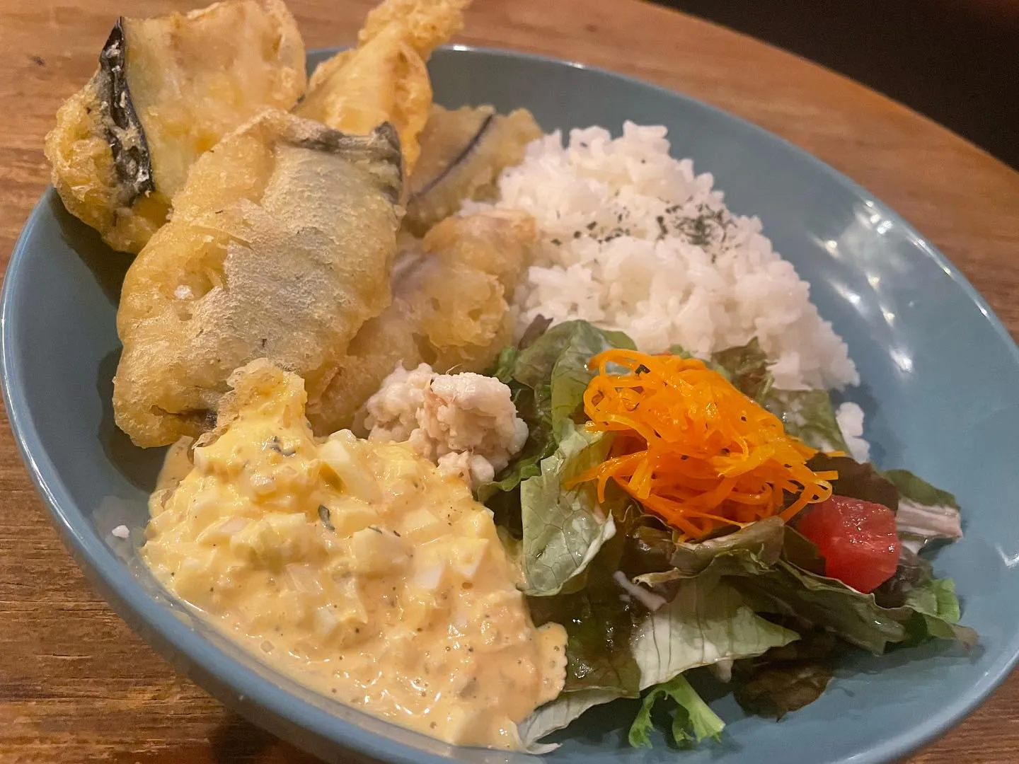 7月19日金曜日 本日の日替りワンプレートランチはアジとナス...